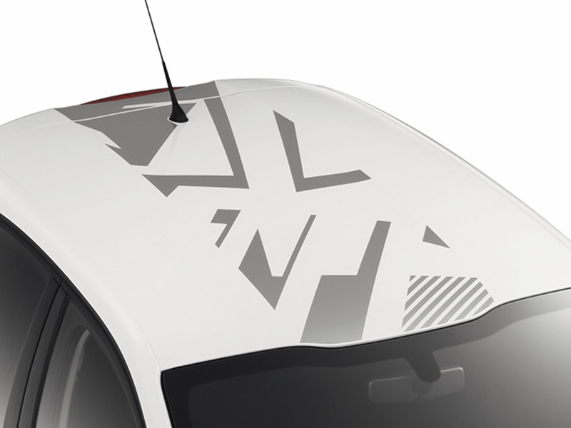 PEUGEOT 208 Street Graphics roof decal - Sidobre Grey