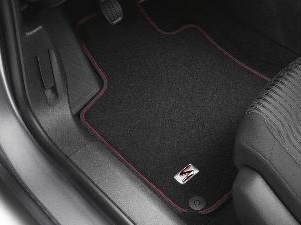 PEUGEOT 407 LIGNE 'S' carpet mat set - Red piping